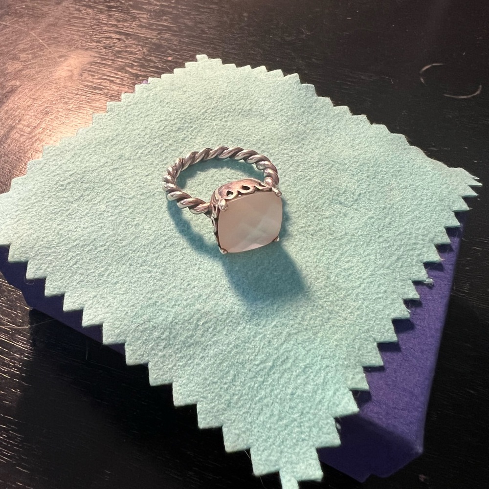 Size 7 Pandora limited edition white pearl sterling silver ring.
